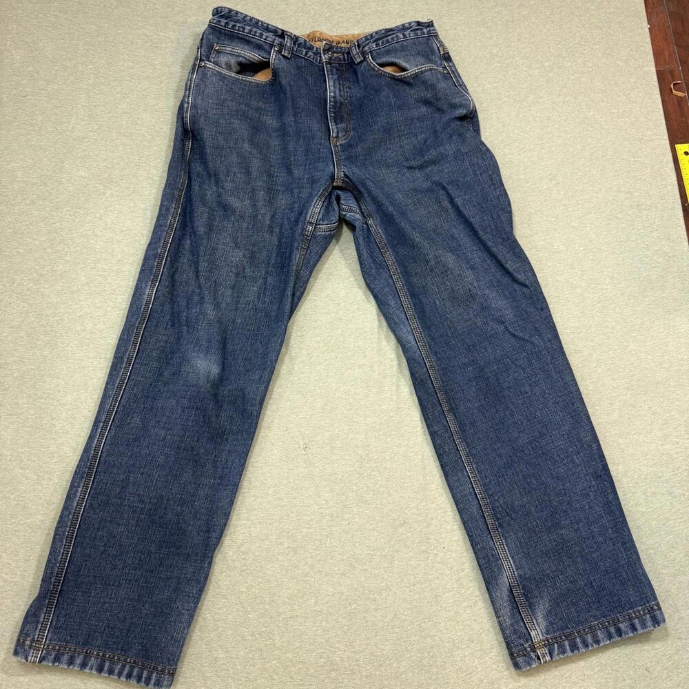 Duluth‎ Trading Fleece Lined Flex Ballroom Jeans Dark Wash Men's 34x32 EUC